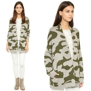 Current Elliott the oversized camo cardigan